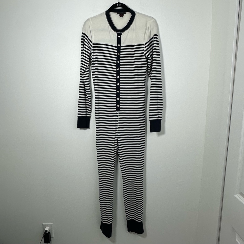 J. Crew Women’s Striped Onesie Pajama One Piece Size L